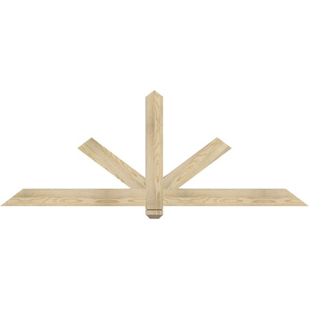Ekena Millwork Kennewick Rough Sawn Timber Gable Bracket, Douglas Fir, 72"W x 27"H x 2"D x 4"F, 9/12 Pitch GBW072X27X0204KEN00RDF